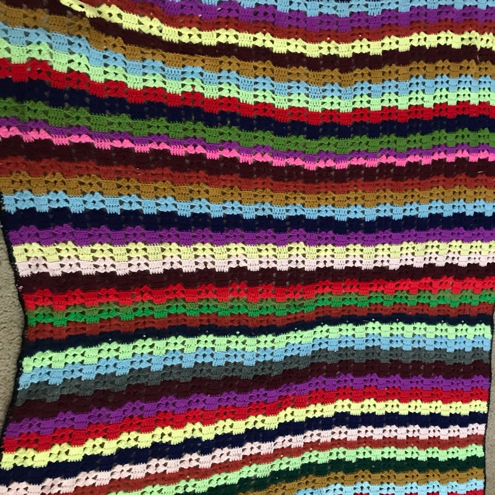 Vintage crocheted blanket afghan